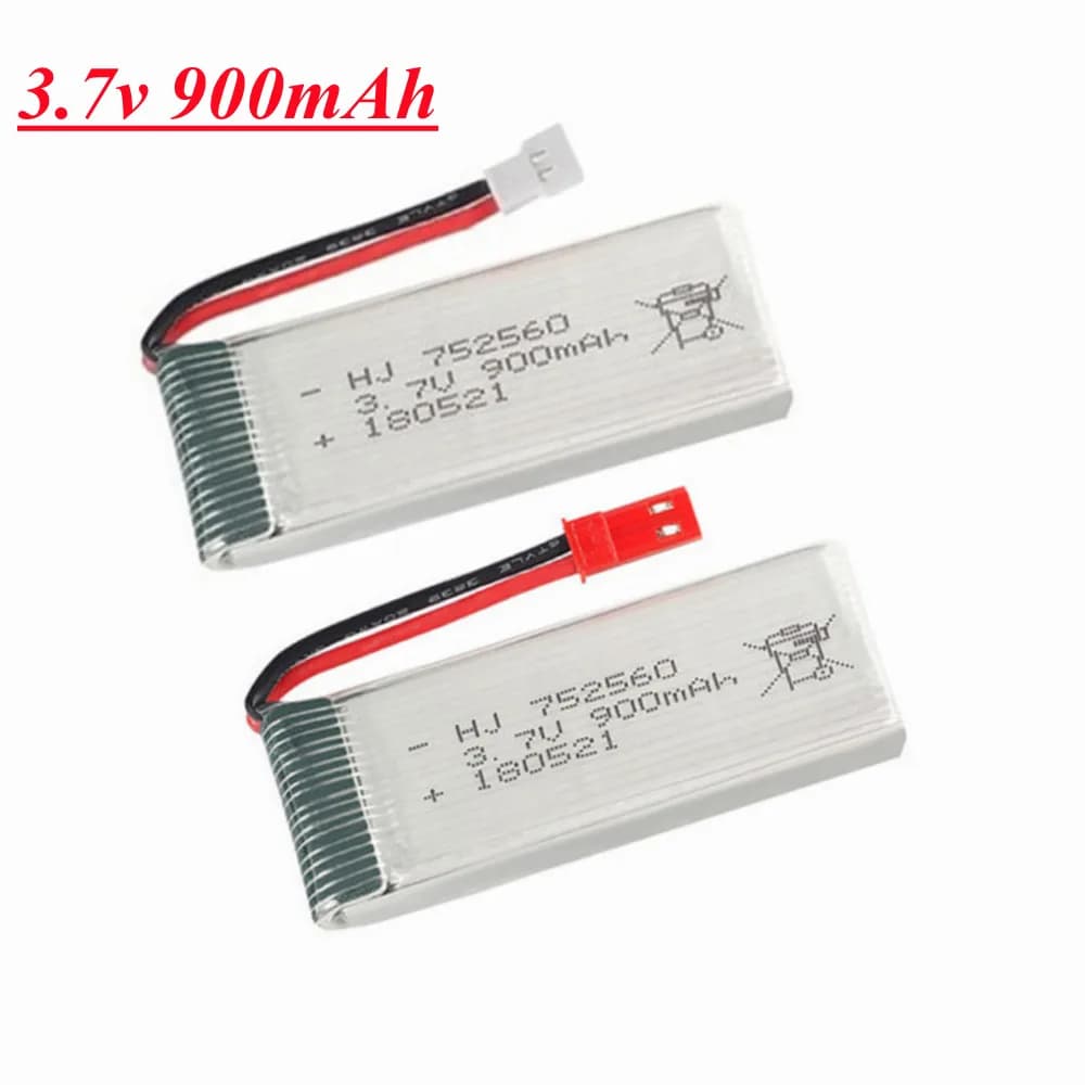 Batteria 3.7V 900mah 752560 per X5 X5C X5SC 8807 8807W A6 A6W M68 Rc Quadcopter pezzi di ricambio accessori 3.7v droni batteria lipo