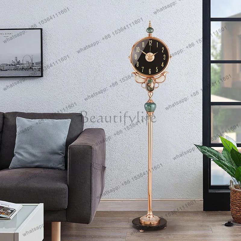 Orologio da terra moderno di lusso leggero, decorazione per soggiorno, orologio da parete al quarzo creativo per l'ingresso di casa