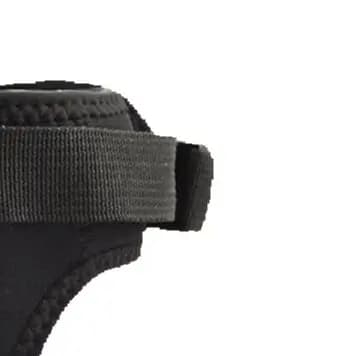 Fodero per gambe da immersione regolabile rosso e nero in neoprene da 3,5 mm con tasca porta lama a forbice e anello a D per attrezzatura da sub e snorkeling