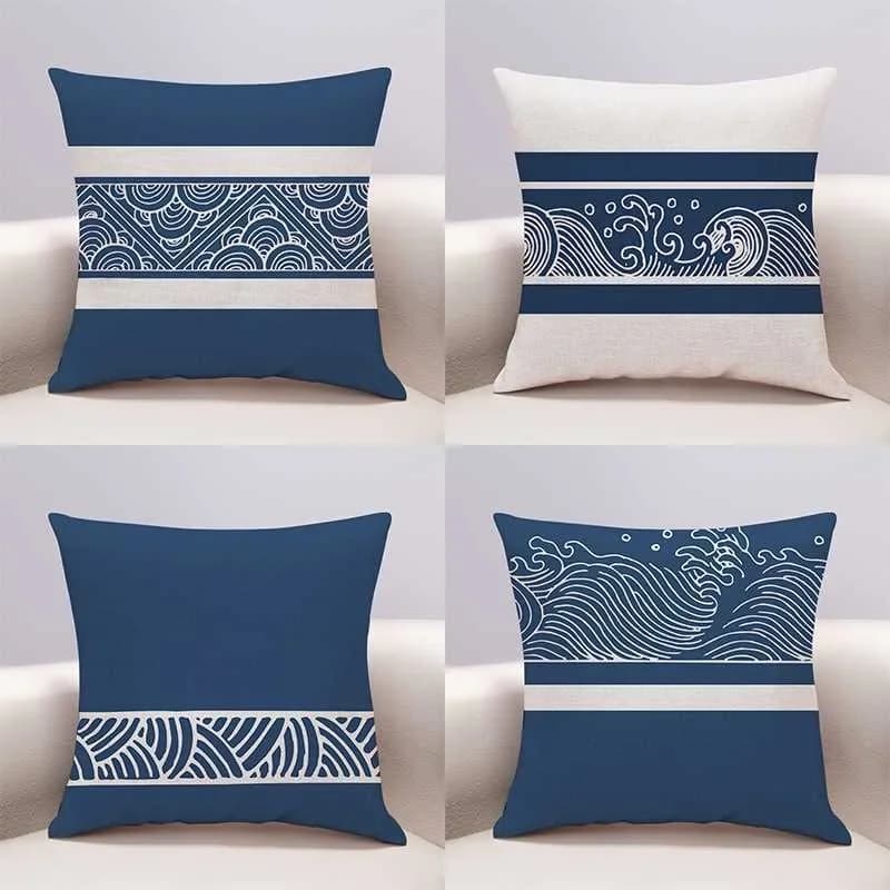 Fodera per cuscino a onda cinese per divano, soggiorno, testiera letto, camera da letto, decorazione per la casa