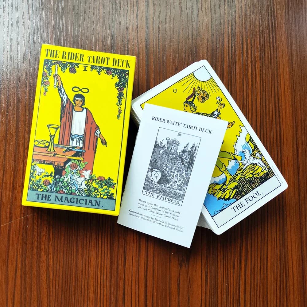 12CMX7CM The Rider Divinazione Mazzo di tarocchi Carte per principianti Guida di carta Carte di affermazione Predizioni di gioco Mazzo Misterioso