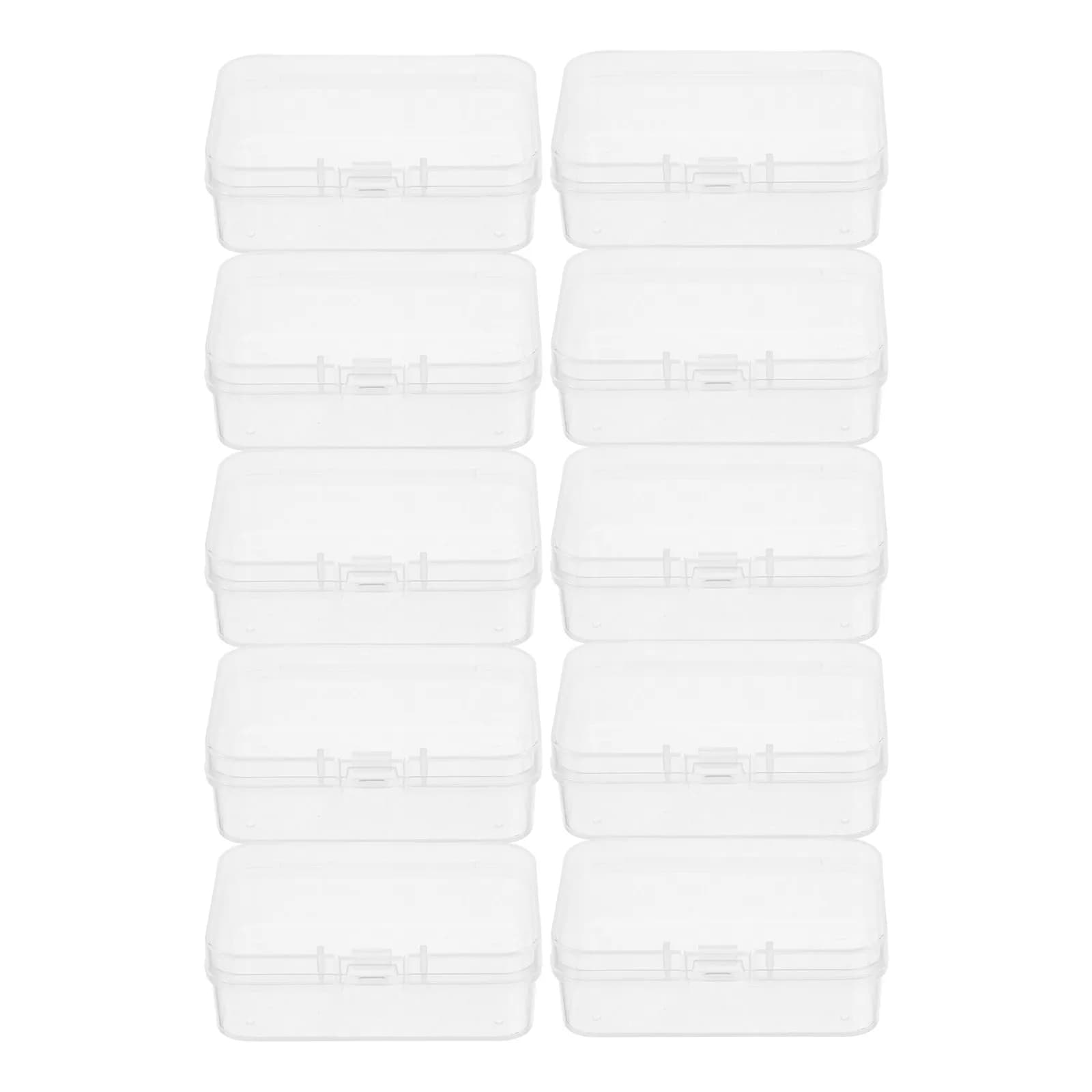 10 Pieces Mini Transparent PP Containers for Organizing Beads, Small Items, Jewelry, Hair Clips, Auxiliary, Fishing Equipment