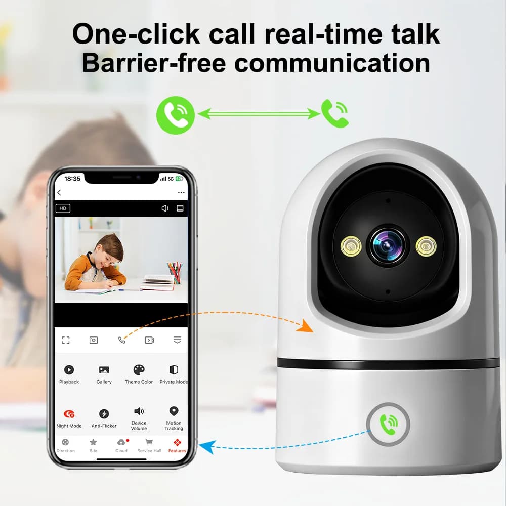 Telecamera IP Dome PTZ Wireless 3MP 1296P con App Tuya, Rilevamento Umanoide AI, Sicurezza Domestica, Monitoraggio Bambini