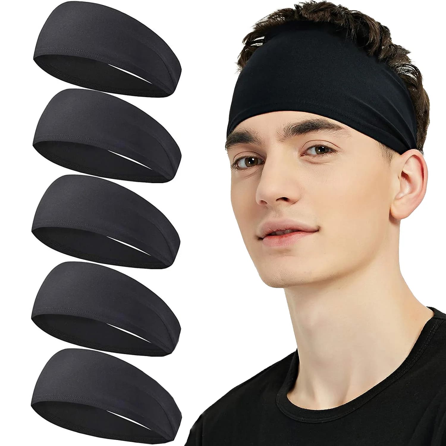 Fascia per il sudore per uomo Donna Fasce per capelli sportive elastiche Fasce per la testa Fasce per la testa per yoga Copricapo Copricapo Sport Accessori per capelli all'aperto