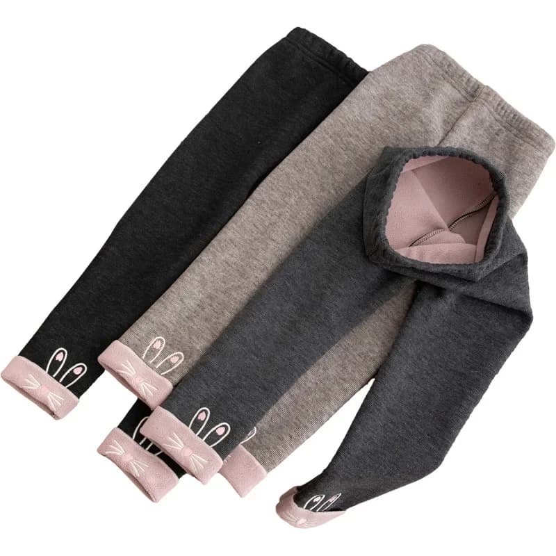 Girls' Fleece-Lined Winter Tights – Extra-Warm Plush Leg Warmers for Toddlers & Kids, Soft Thermal Bottoms for Cold Weather
