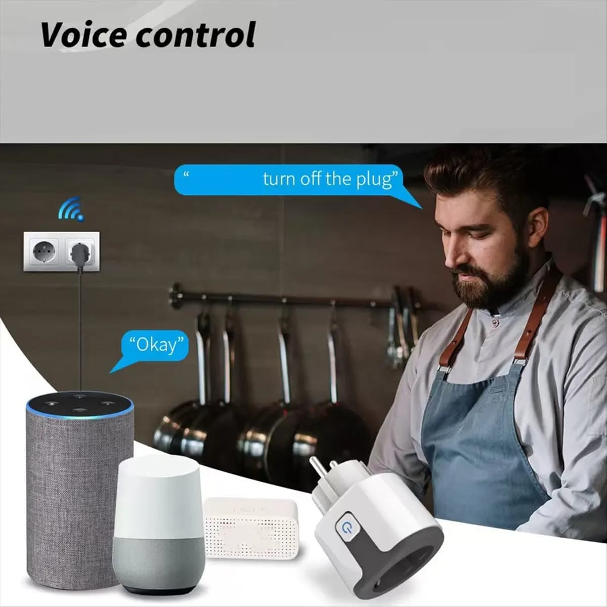 2026 Trend Tuya Smart WiFi Plug 20A EU Socket APP Remote Control Timing Monitor Power Consumption for Home EU Plug