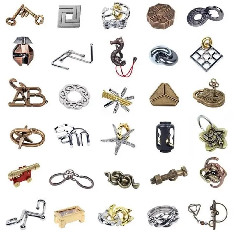 Classico rompicapo in metallo che mescola anelli educativi blocca puzzle gioco per adulti bambini