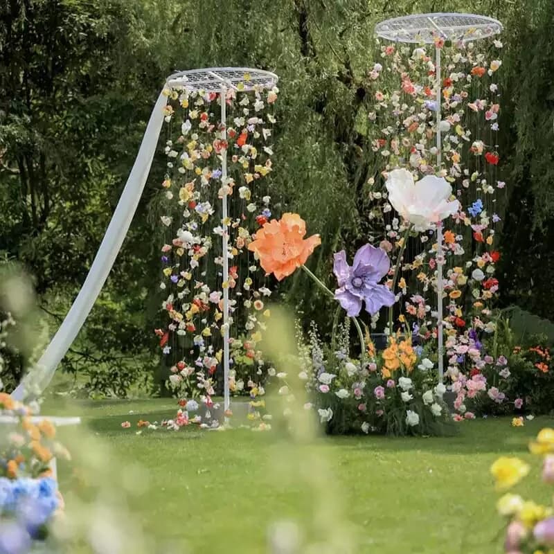 Stringhe di Fiori Artificiali Galleggianti da 130m, Decorazioni Fai-da-Te per Matrimoni, Accessori per Foto di Coppia, Materiali per Artigianato Floreale, Decorazioni per Feste in Casa
