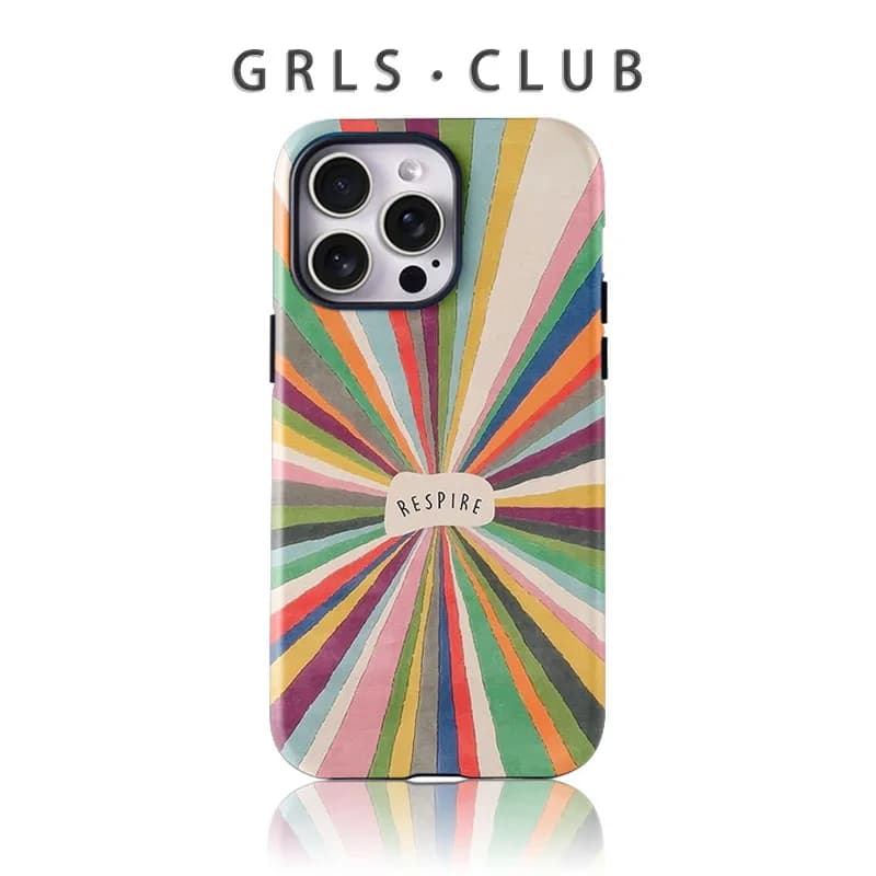 Custodia Protettiva Sottile Opaca con Motivo Artistico Arcobaleno a Raggi Solari per iPhone 17 Pro Max, Compatibile con iPhone 16 15 14 13 12 11