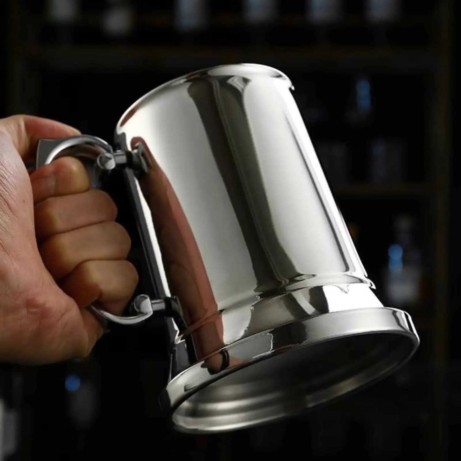 2 tazze per bevande miste, finitura in metallo, tazza da birra in acciaio inossidabile, manico robusto, lavabile in lavastoviglie, per feste