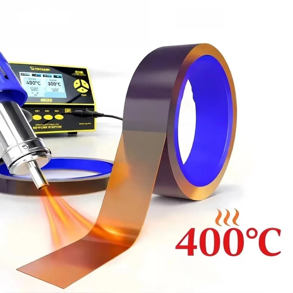 400°C High Temperature Heat Resistant Polyimide Insulation Tape for PCB BGA Soldering Protection Repair 2-35mm 35M