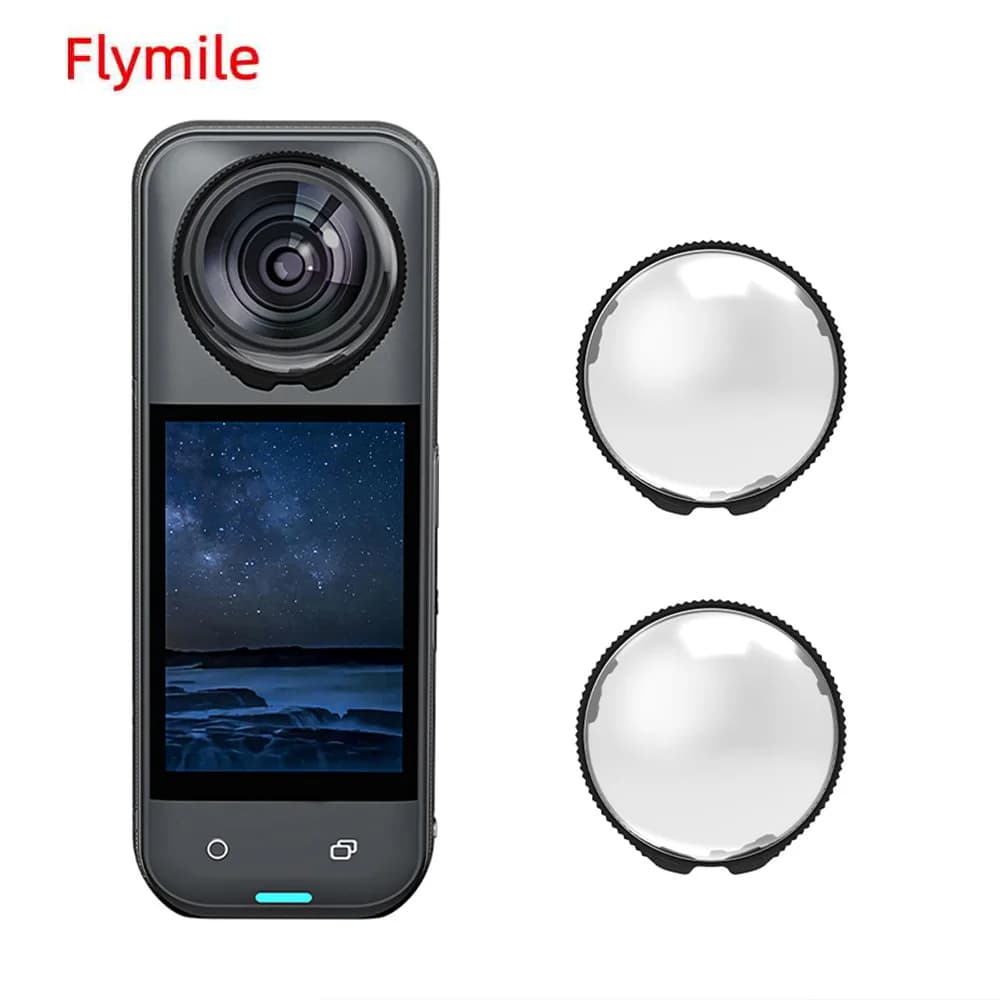 Coperchio Protettivo per Lenti Flymile X5 per Accessori Insta360 X5, Protezione Lenti in PC Anti-Graffio/Anti-Caduta/Anti-Polvere, Trasparente