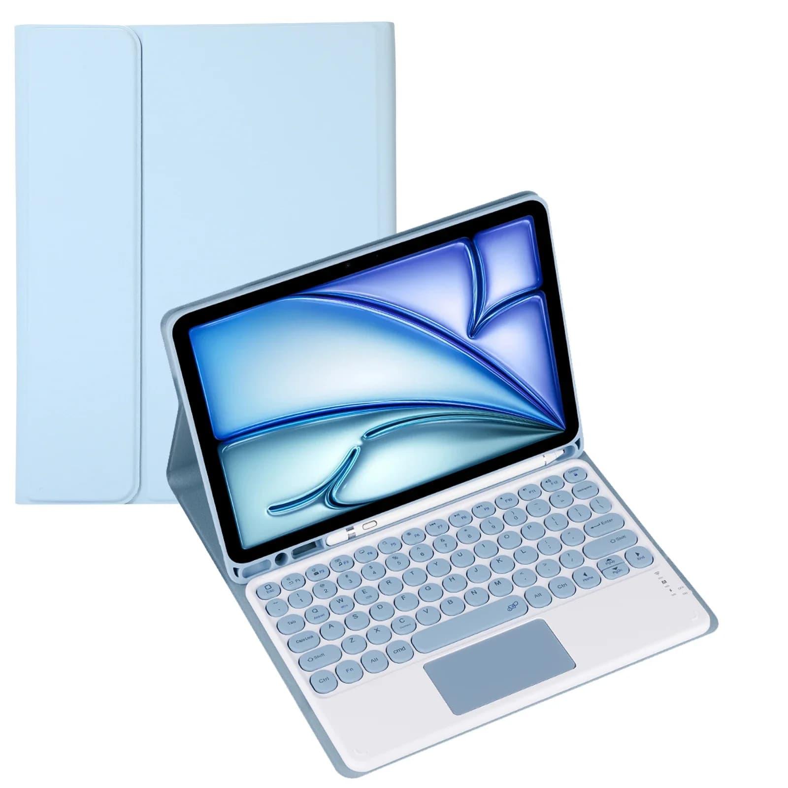 Multi-Language Bluetooth Round Keycap Keyboard Case with Mouse for Samsung Galaxy Tab S10 10.9inch FE SM-X520/X526 Tablet Cover