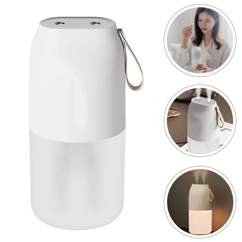 1Set Portable Dual Spray Humidifier Diffuser USB Rechargeable Battery Operated Quiet Mist Aromatherapy Humidifier for Study Home