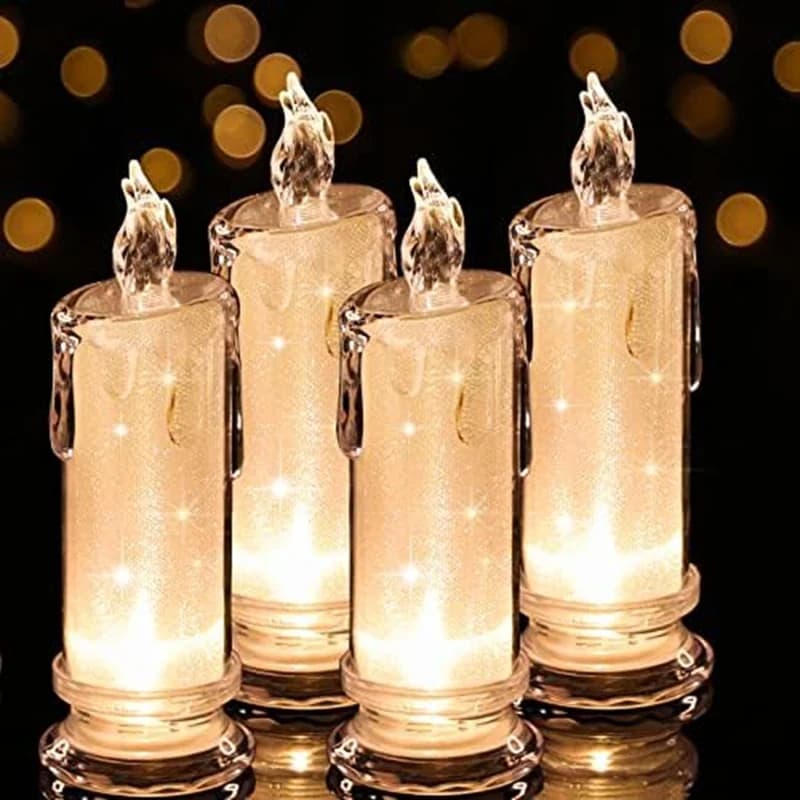 4PCS Flameless LED Candles Battery Included Flickering Pillar Candles for Halloween Christmas Wedding Party Decor