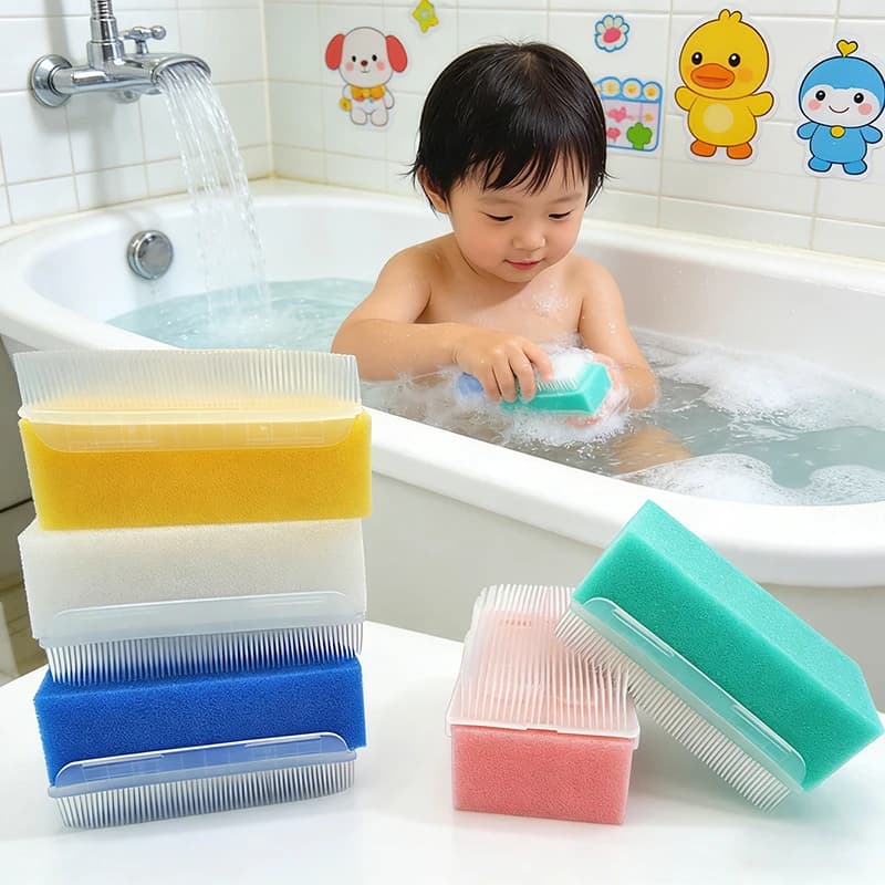 1 spazzola sensoriale riutilizzabile per neonati e bambini, spazzola da bagno, spugna, spazzola con setole morbide