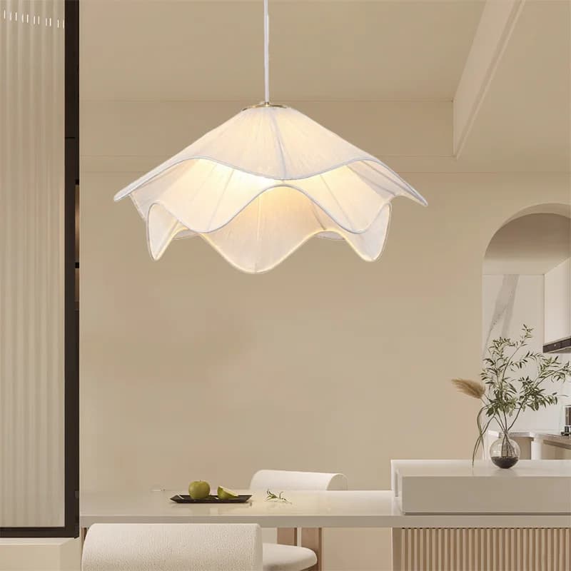 LED E27 Lampada a sospensione Fiore creativo Lampada a sospensione moderna Luci calde Stile tessuto Camera Camera da letto ristorante Decorazioni per la casa Lampadario