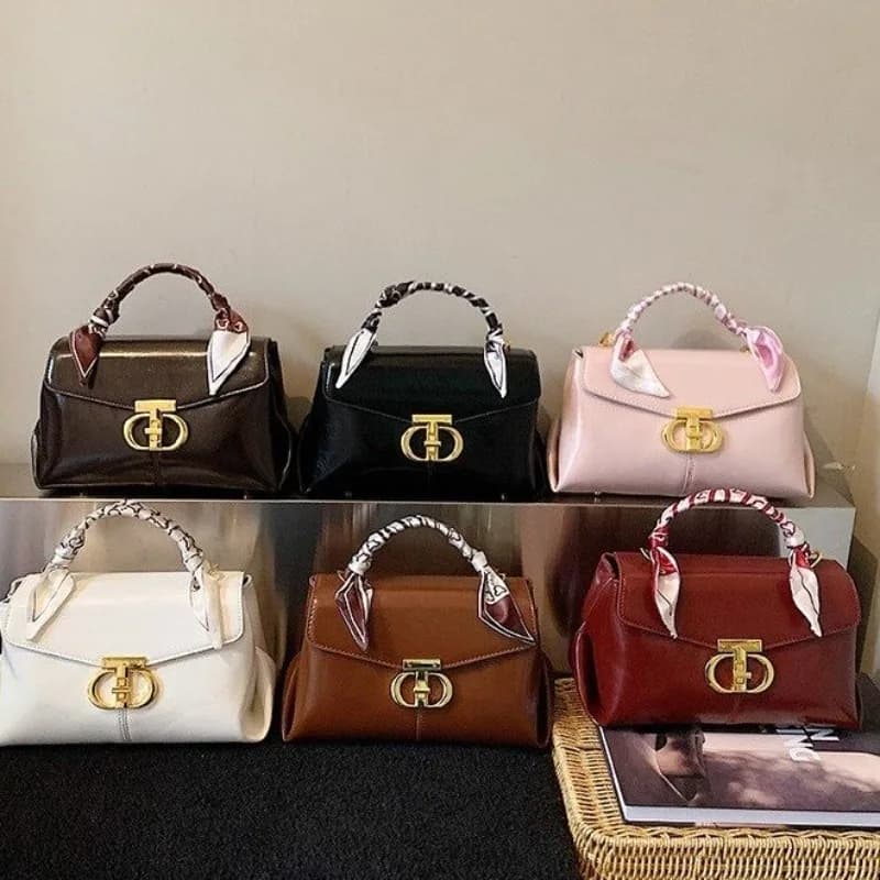 Borsa fasciatoio tinta unita con logo a lettere, borsa alla moda per donna, borsa a tracolla, borsa messenger Paris