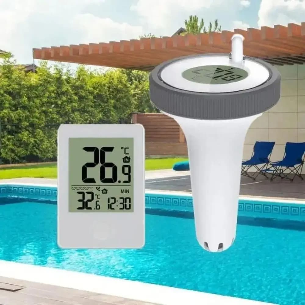 Termometro galleggiante per piscina dal design wireless, senza manutenzione, con display trasparente, termometro per acqua wireless che galleggia in modo stabile