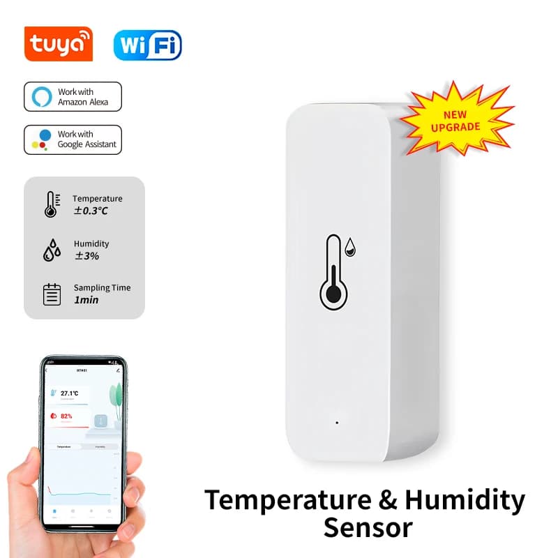Tuya WiFi Sensore di temperatura e umidità Monitor termometro intelligente per interni per telecomando APP vocale Alexa Google Home