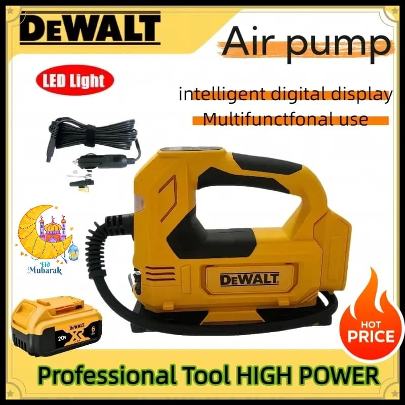 Pompa ad aria portatile senza fili Dewalt XR per pneumatici auto e moto, compressore d'aria elettrico ricaricabile 18V 20V