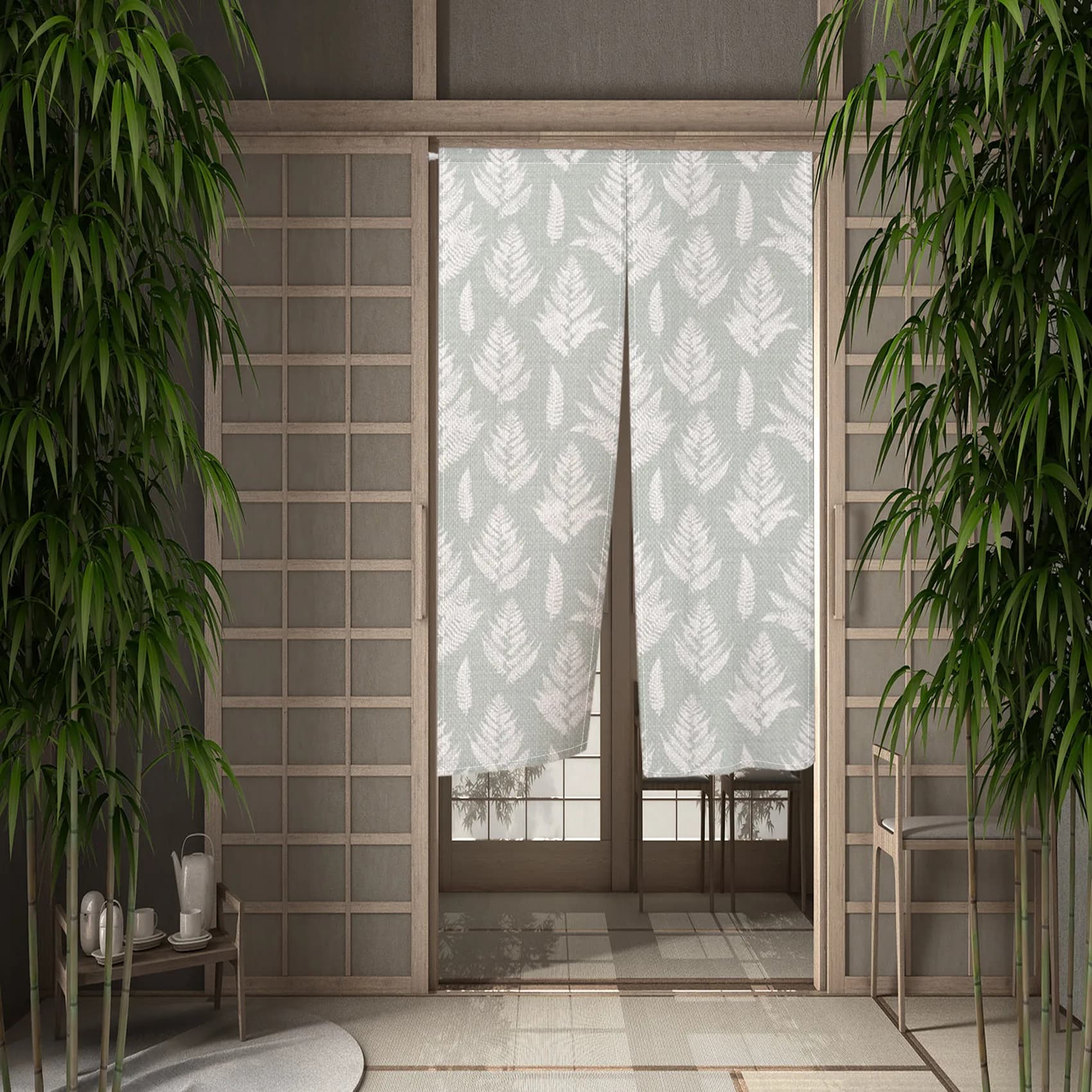 Japanese Door Curtain Noren Shallow Textured Ukiyo-e Sake House Entrance Short Half-Curtain Partition Room Door Blackout Curtain