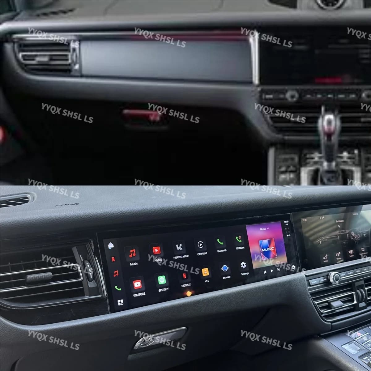 Lettore multimediale per auto Android per Porsche Macan 2018-2023 Navigazione 15“ Co-pilot Entertainment Schermo LCD HD per passeggeri Carplay