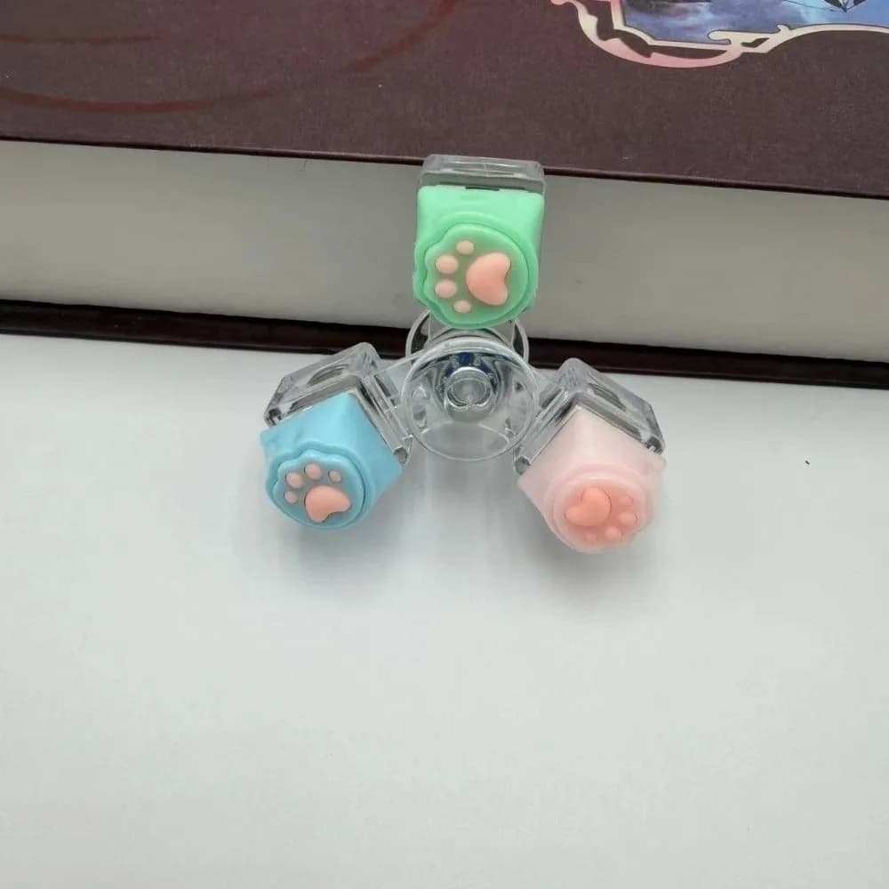 Portachiavi con Tastino a Forma di Zampa di Gatto, Ciondolo Colorato in Silicone per Tastiera Meccanica, Spinner Antistress Kawaii