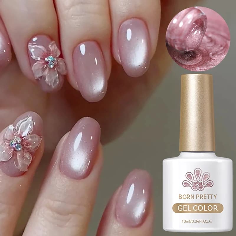 BORN PRETTY 1 bottiglia da 10 ml essiccato rosa luna luce gatto gel magnetico ultra brillante Soak Off gel UV smalto per unghie