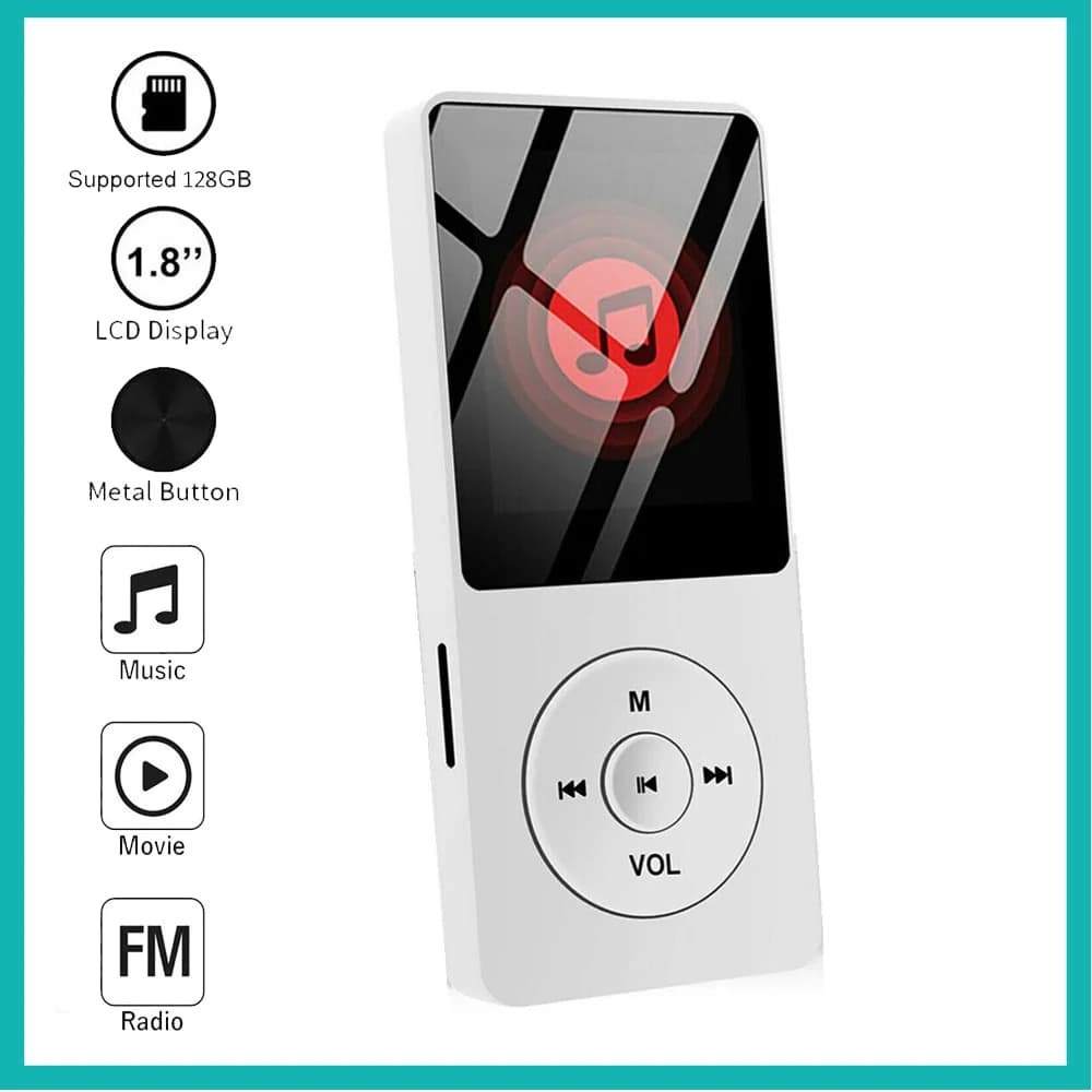 Lettore MP3 Sport all'aria aperta Fitness Mini Mp4/mp3 Supporto Bluetooth Lossless Lettore musicale Hifi Radio FM Registratore Sport 128GB