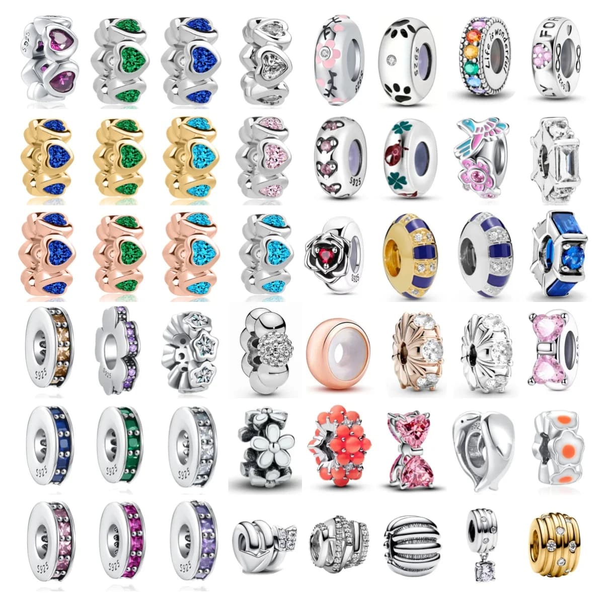 NUOVO Amore Cuore Barriera Perline Pendenti e Ciondoli Argento 925 Misura Bracciale Originale Donne Gioielli Fai Da Te Ciondola Necessità Quotidiane Coccinella Uccello