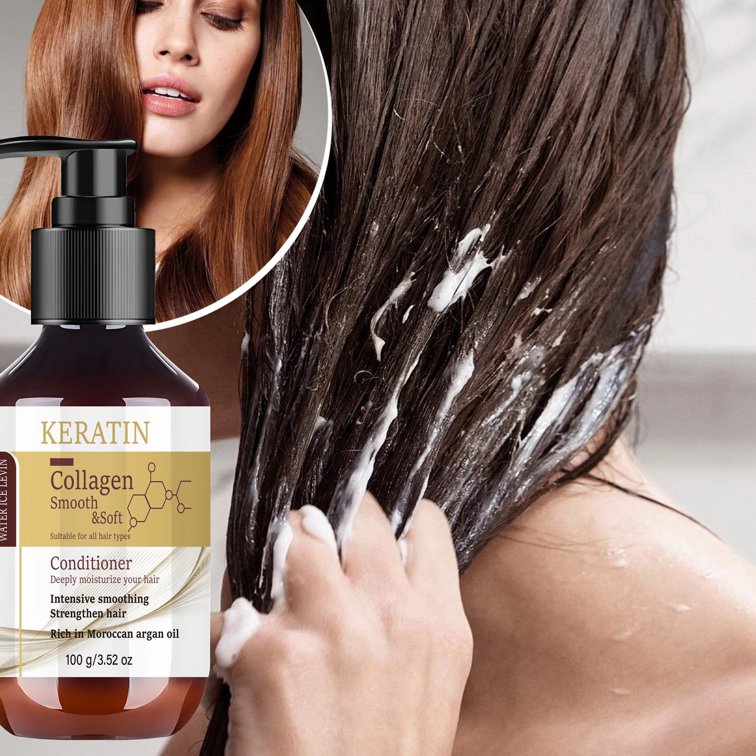 Keratin Collagen Hair Conditioner with Biotin Argan Oil, Deep Moisturizing Smooth Soft Hair for All Hair Types