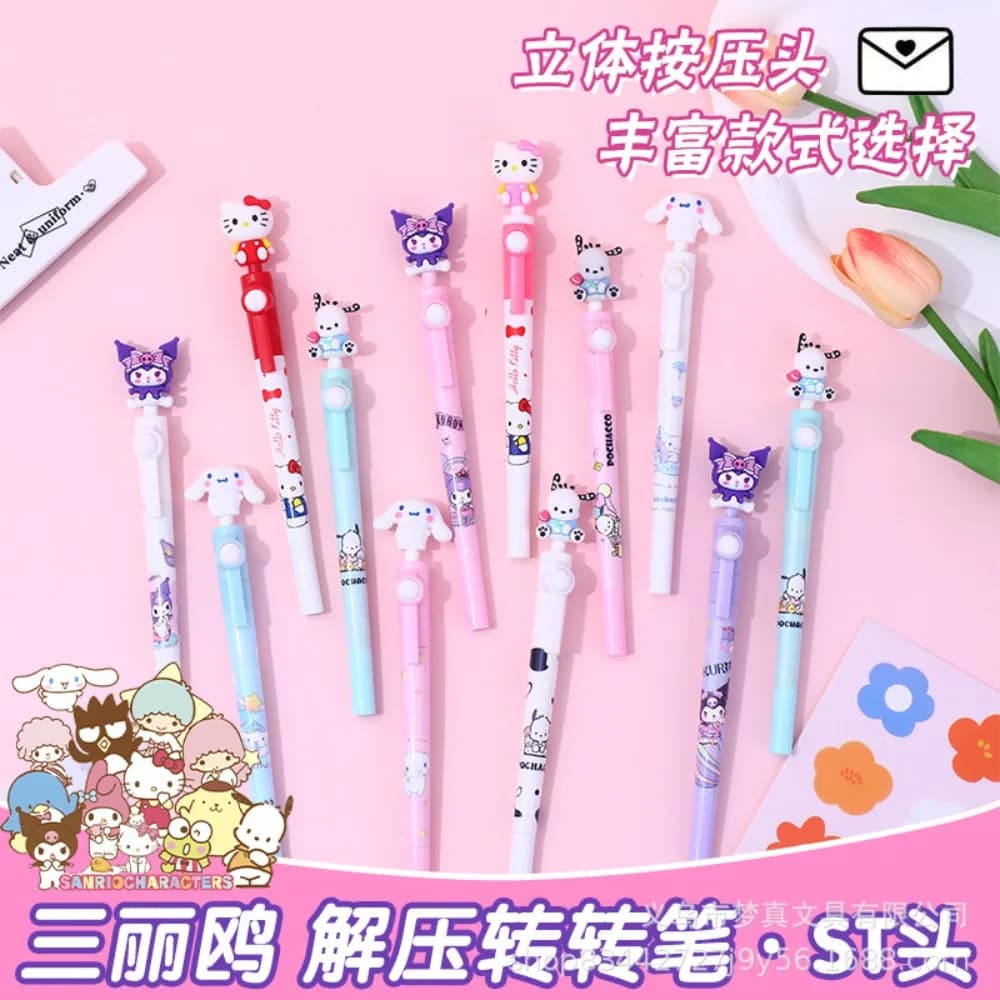 Penna Gel Antistress con Personaggi Sanrio, Carina Kuromi Cinnamoroll, Cancelleria per la Scuola