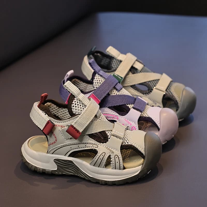 Sandali Estivi per Bambini Color Kaki, Scarpe Traspiranti Sportive Antiscivolo Morbide per Ragazze e Ragazzi, Ciabatte Casual da Spiaggia e Passeggio