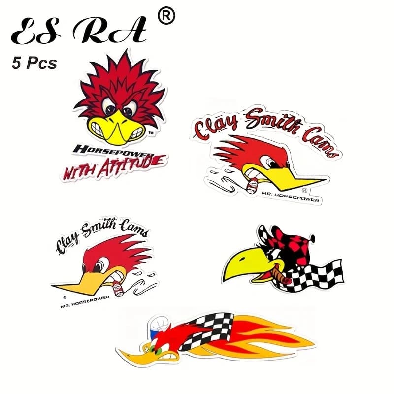 5 pezzi/set adesivi moto Mr Clay Smith decalcomanie in vinile impermeabili fustellate opache per decorare bottiglie per laptop per auto a motore