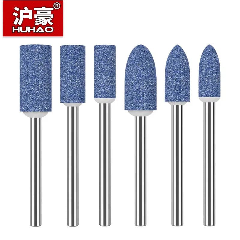 HUHAO 5PC/10PC/100PC Lucidatura Testa di Rettifica Punta da trapano 3 millimetri Elettrica Mola di Pietra Testa Abrasivo Montaggio Rotary Power Tool
