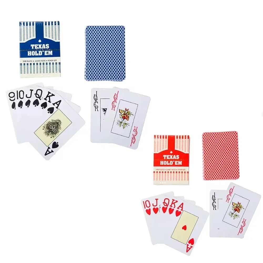 New Hot 1 Set Baccarat Texas Hold'em Carte da gioco in plastica Impermeabile Liscio Carte da poker Giochi da tavolo Bridge 63 * 88mm Qenueson