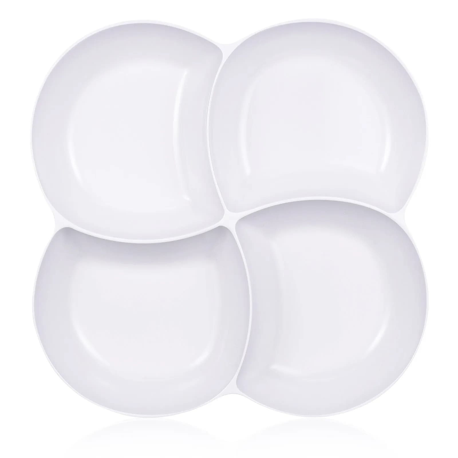 Vassoio Multi-Griglia per Snack Bianco Lucido, Porta Caramelle e Frutta Secca, Contenitore per Alimenti, Vassoio Domestico per Snack