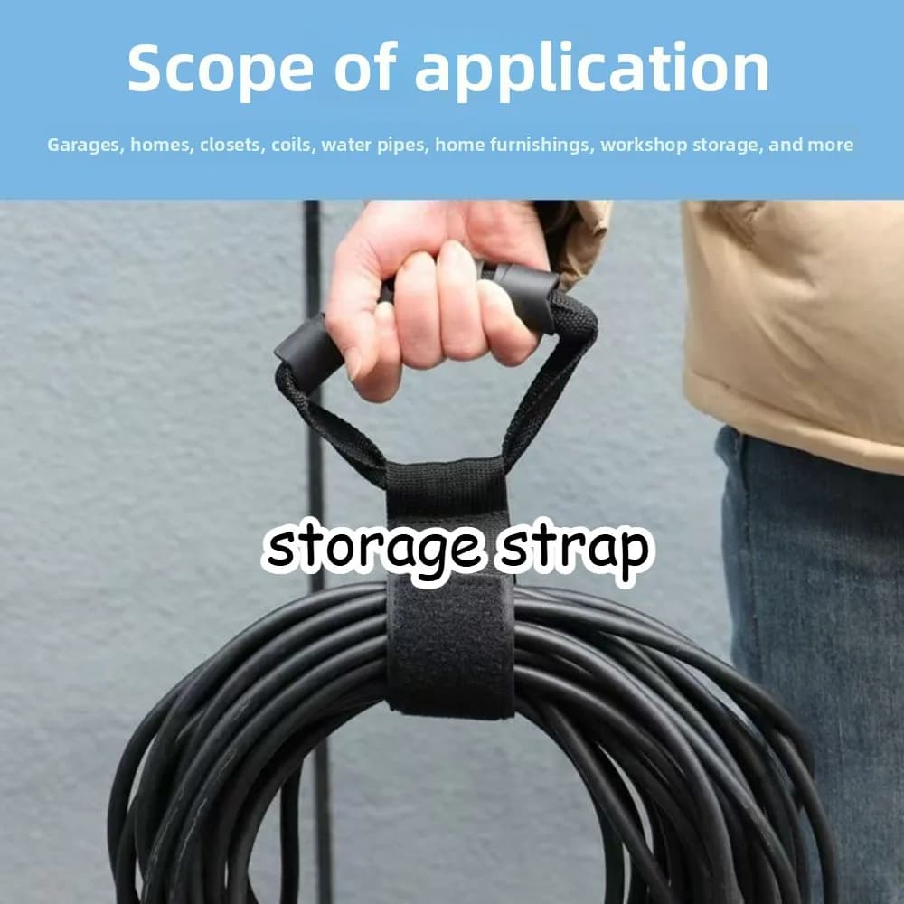 Cinghia portaoggetti in nylon resistente con design a chiusura aperta per organizzare saldamente tubi da giardino e organizer per garage