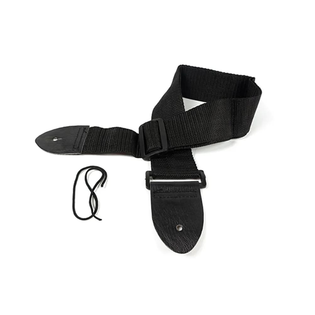 Tracolla per Ukulele in Nylon Nero, Design a Doppio Strato Rinforzato, Cuciture Rinforzate, Accessorio per Chitarra Acustica ed Elettrica