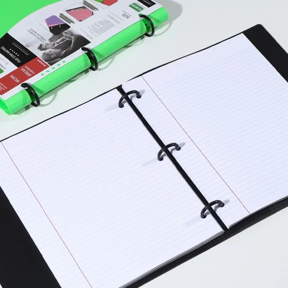 3 Ring Loose-leaf File Folder Thickened Detachable Notebook Binder Portable Waterproof 3 Hole Punched Lined Paper