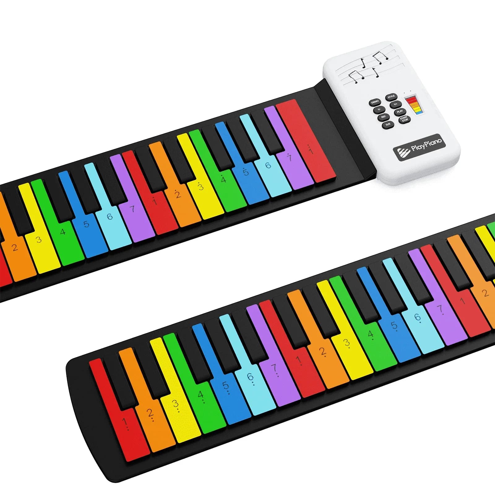 Pianoforte portatile arrotolabile a 49 tasti con suono autentico per suonare in movimento, portatile per viaggi, pratica ed educazione musicale precoce