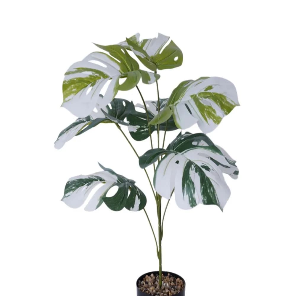 55cm Artificial Plant Green 12/18 Leaves Faux Leaves Plants Plastic Material Lifelike Greenery Fern Plant Bundle Office Decor