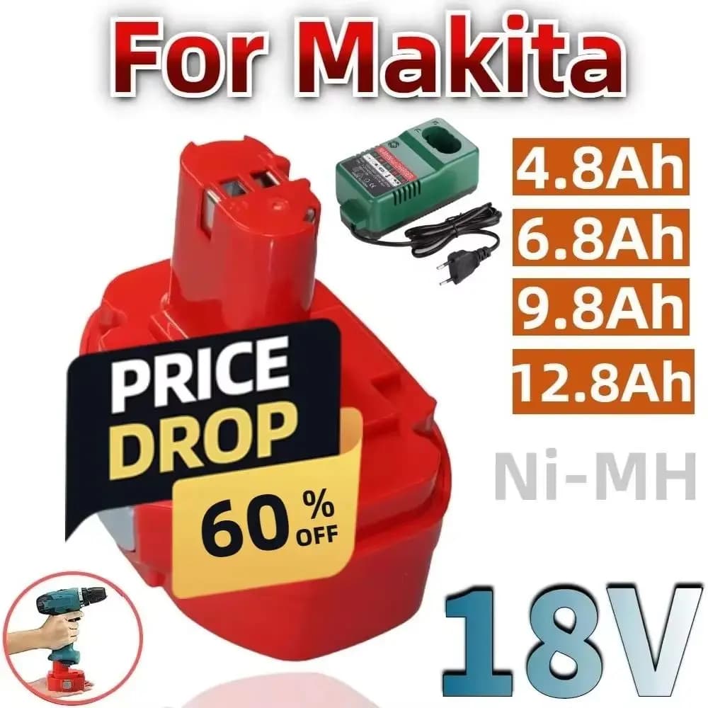 18V 4.8/6.8/9.8/12.8AhPer Makita PA18 Replace Ni-MH battery with PA18 1822 1834 1835 192827-3 192829-9 193159-1 193140-2 R