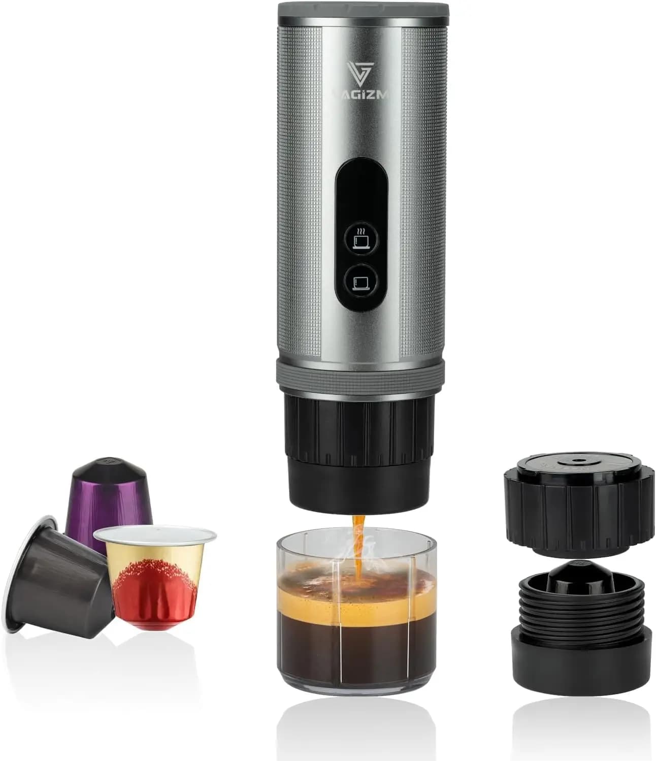12V Portable Espresso Machine, Travel Coffee Maker with 15000mAh Battery and Fast Self-Heating, Compatible with NS Capsules for