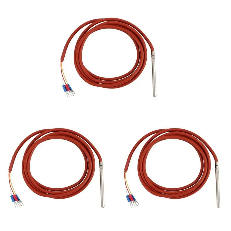 PERFECT MODERN 3X PT100 RTD Temperature Sensor 6Mmx80mm Class B 2M Silicone Gel Coated Wire Platinum Resistance Pt 100 Stainless