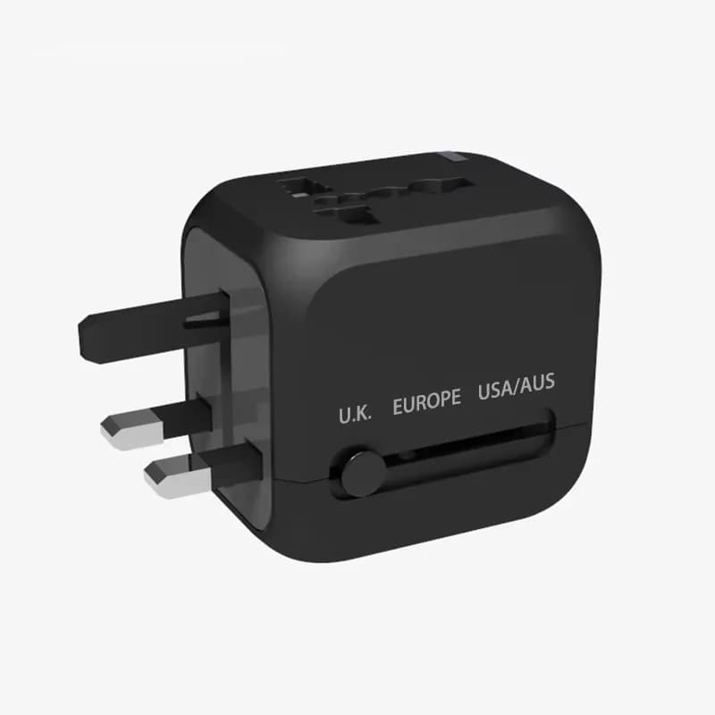 Universal Travel Adapter with USB-C, Multi-Plug Converter for UK/EU/US/AU, 1500W Wide Voltage for Global Travel