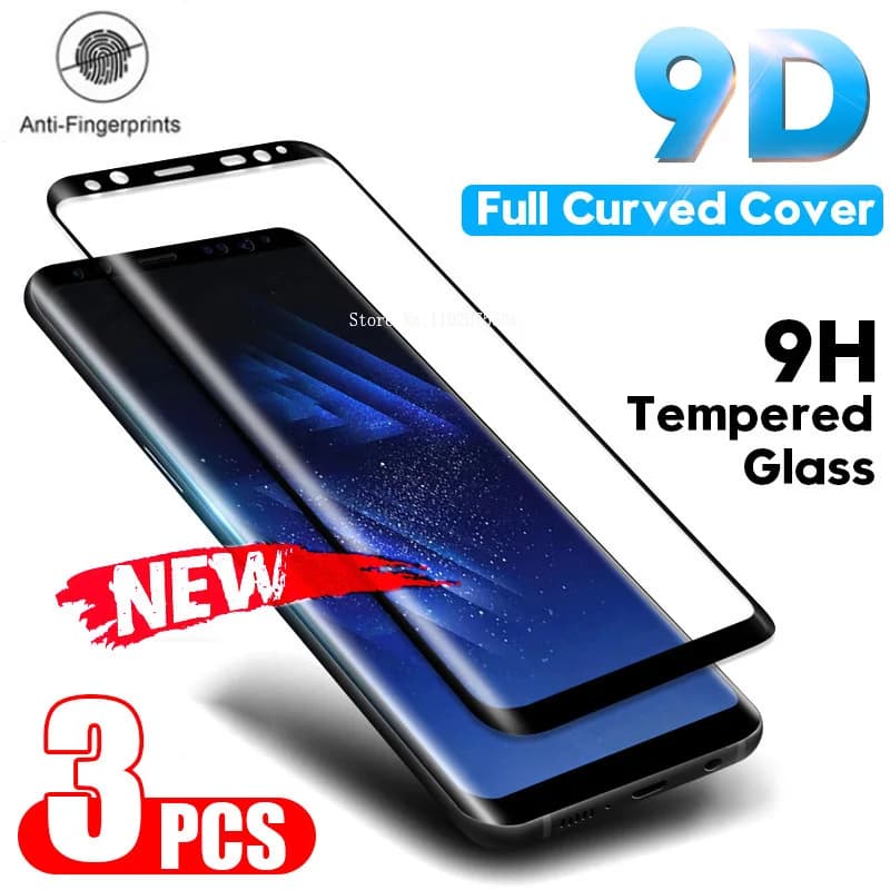 3PCS Vetro temperato curvo per Samsung S23 Ultra S10 S9 S8 S22 S21 S20 Plus Protezione schermo per Samsung Note 20 Ultra 10 9