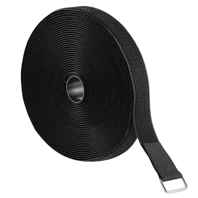 Cable Ties, 393.7-Inch Adjustable Hook and Loop Straps with 50 Metal Buckles, Reusable Velcro Cords Straps, Cut-to-Length Wire Strap, Heavy-Duty Nylon Cord Ties for Organizer and Management