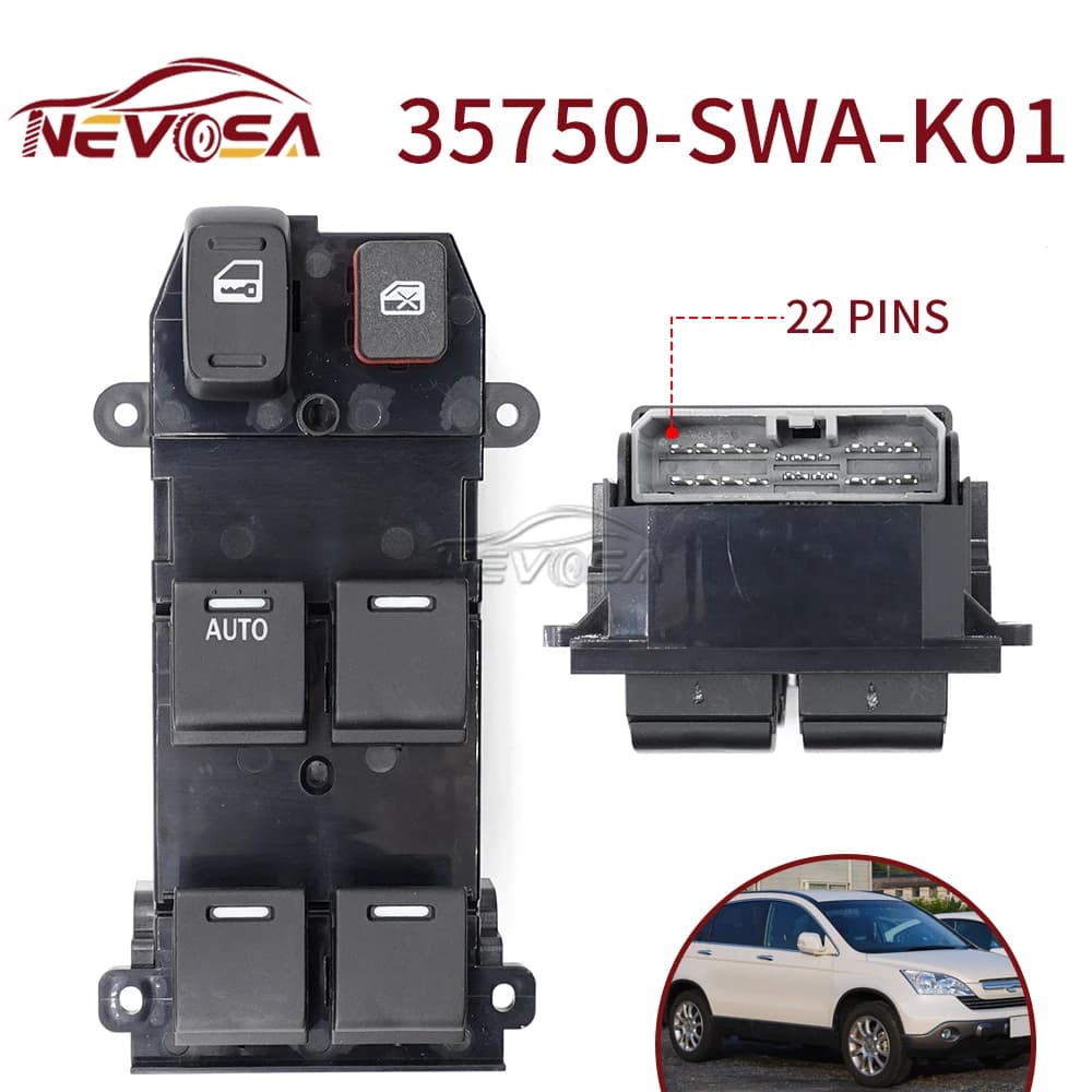 Per Honda CR-V CRV 2007-2011SUV MK3 RE1 RE5 RE7 35750SWAK01 pulsante interruttore di controllo della finestra principale di alimentazione elettrica